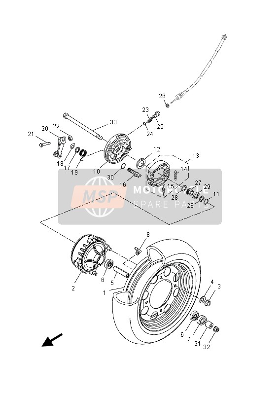 3N2F51360000, Douille, Yamaha, 1